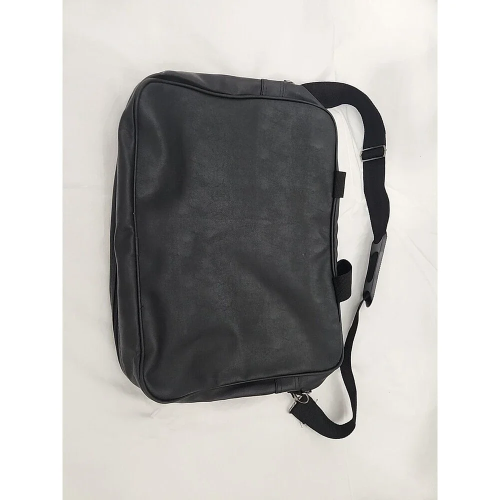 Briefcase Renwick Soft Black Leather Laptop Messenger Bag Case Storage Straps